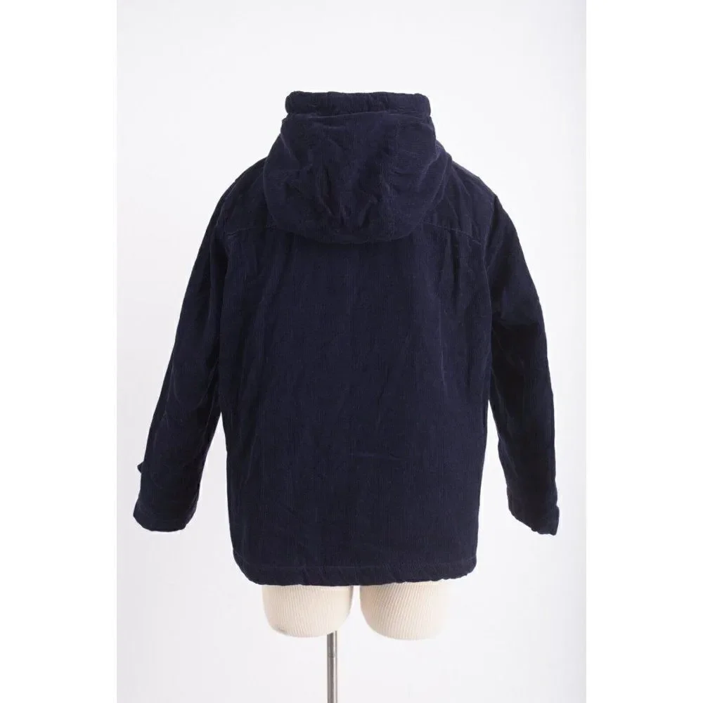 Gymboree Kids Toddler Toggle Coat 2T Corduroy Fleece lined Navy Blue Hooded